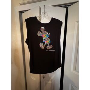 Disney Parks Rainbow Sequin Mickey Sleeveless Tee – Women's‎ Large